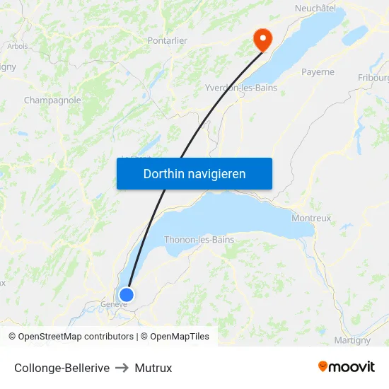 Collonge-Bellerive to Mutrux map