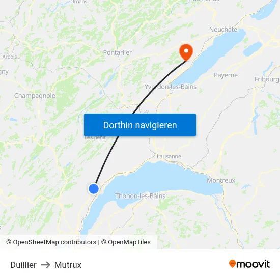 Duillier to Mutrux map