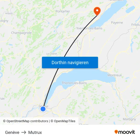 Genève to Mutrux map