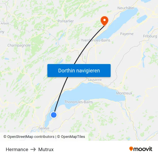 Hermance to Mutrux map