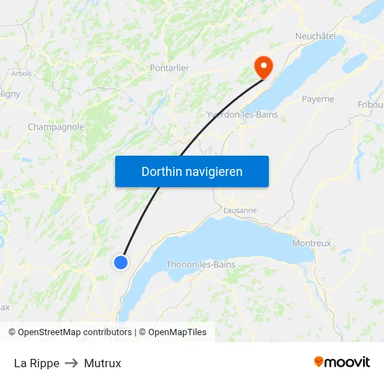 La Rippe to Mutrux map