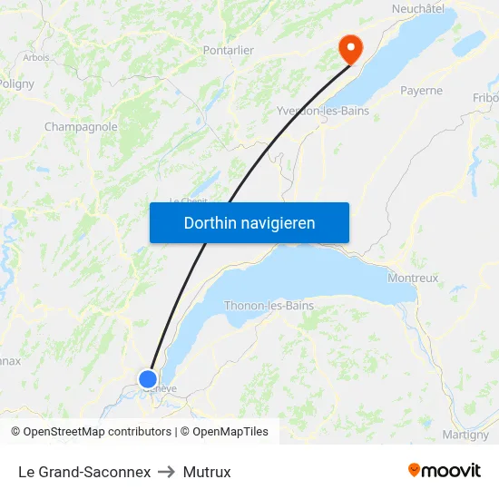 Le Grand-Saconnex to Mutrux map