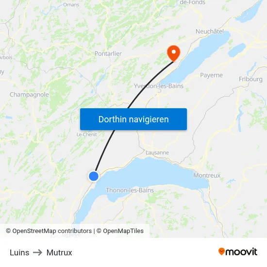 Luins to Mutrux map