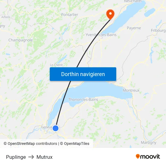 Puplinge to Mutrux map