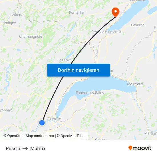 Russin to Mutrux map
