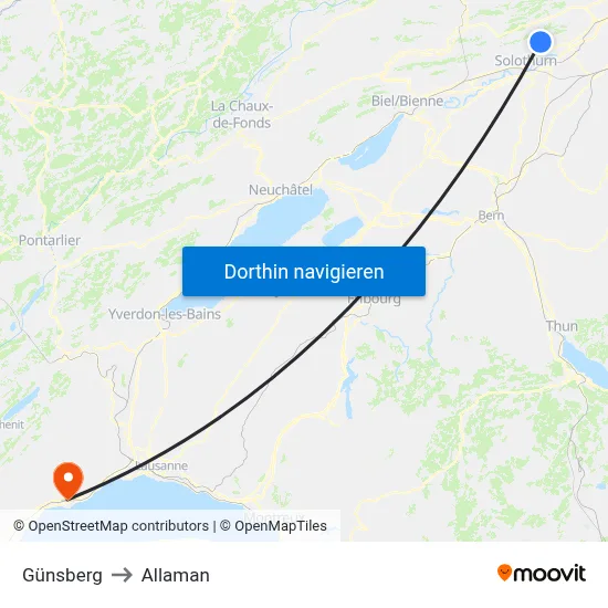 Günsberg to Allaman map