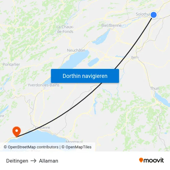 Deitingen to Allaman map