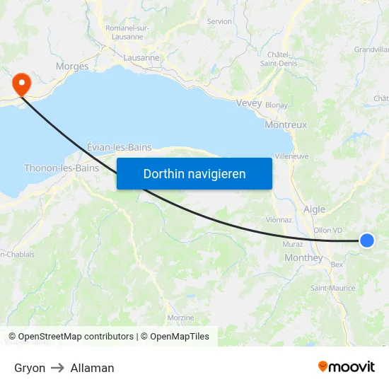 Gryon to Allaman map