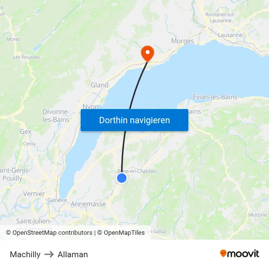 Machilly to Allaman map