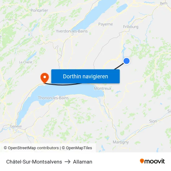 Châtel-Sur-Montsalvens to Allaman map