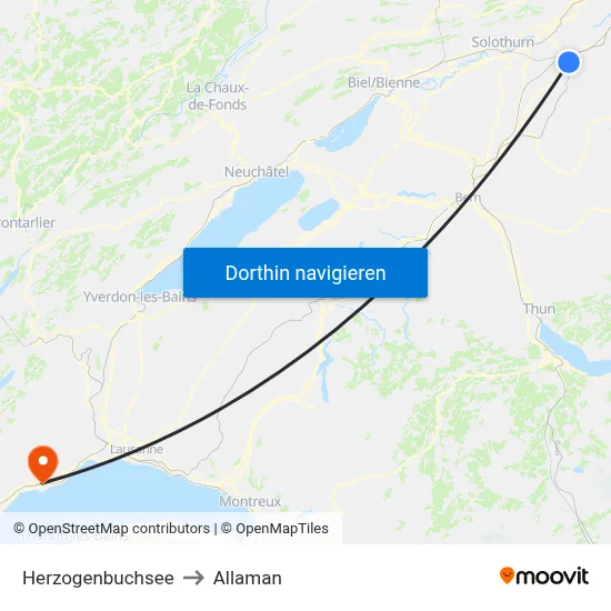 Herzogenbuchsee to Allaman map