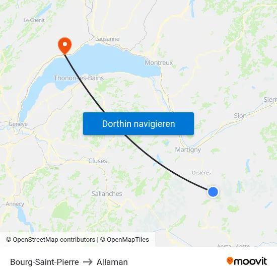Bourg-Saint-Pierre to Allaman map