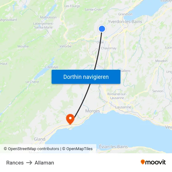 Rances to Allaman map