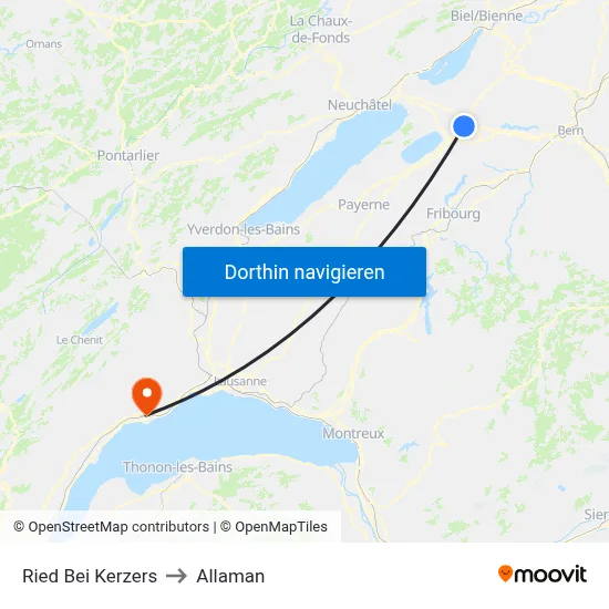 Ried Bei Kerzers to Allaman map