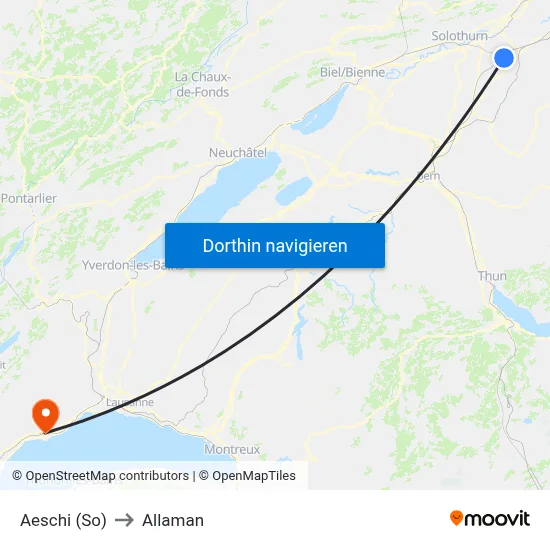Aeschi (So) to Allaman map