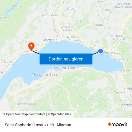 Saint-Saphorin (Lavaux) to Allaman map