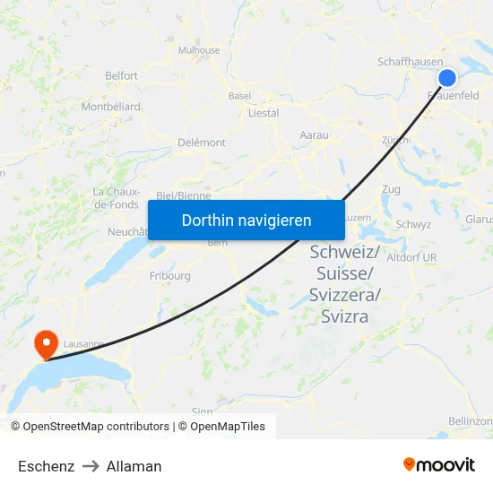 Eschenz to Allaman map