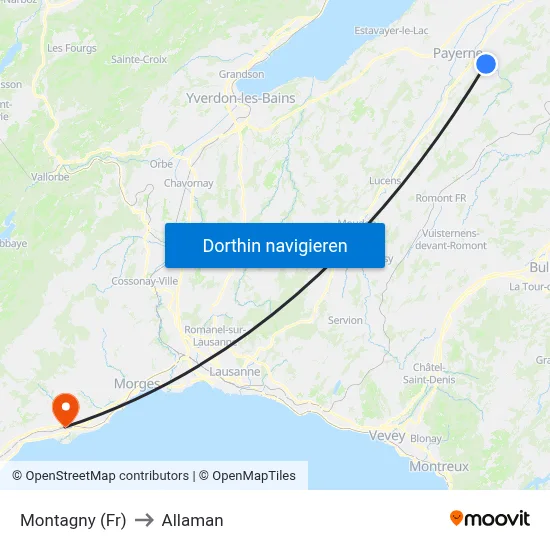 Montagny (Fr) to Allaman map