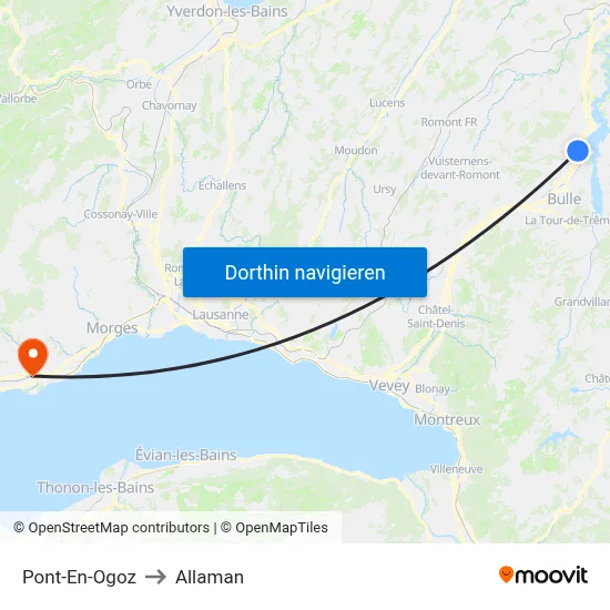 Pont-En-Ogoz to Allaman map