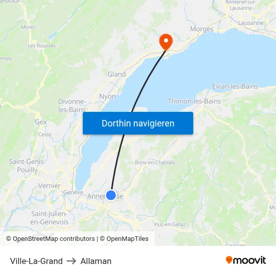 Ville-La-Grand to Allaman map