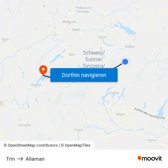 Trin to Allaman map
