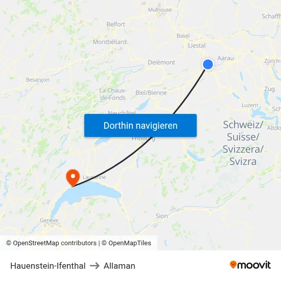 Hauenstein-Ifenthal to Allaman map