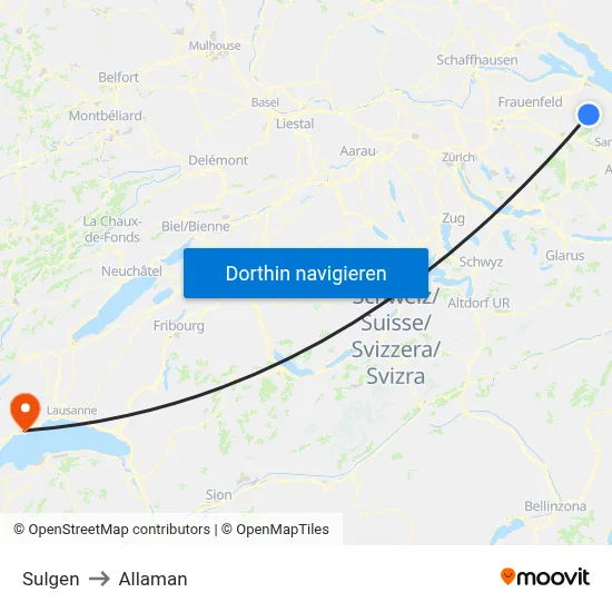 Sulgen to Allaman map