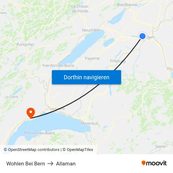 Wohlen Bei Bern to Allaman map