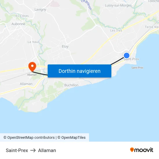 Saint-Prex to Allaman map
