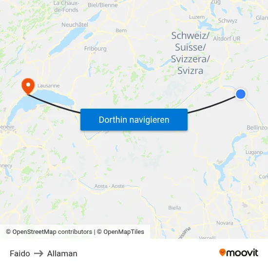 Faido to Allaman map