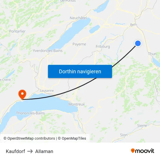 Kaufdorf to Allaman map