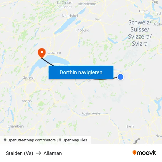 Stalden (Vs) to Allaman map