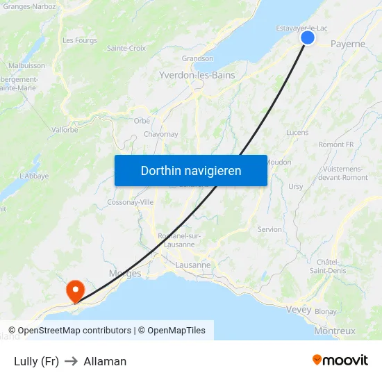 Lully (Fr) to Allaman map