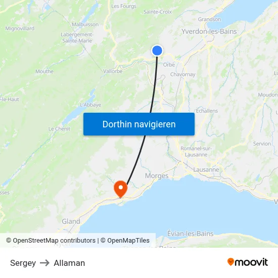 Sergey to Allaman map