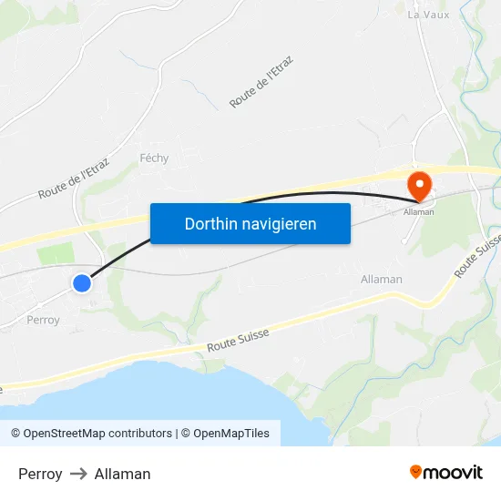 Perroy to Allaman map