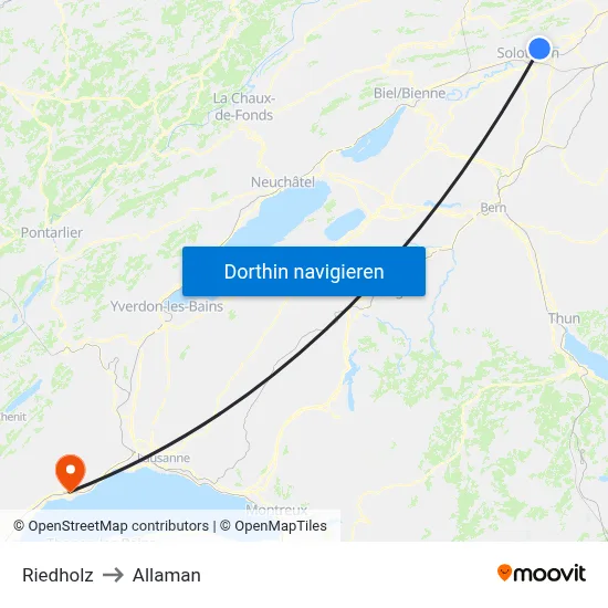 Riedholz to Allaman map
