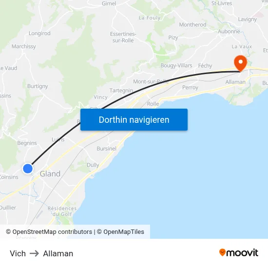 Vich to Allaman map