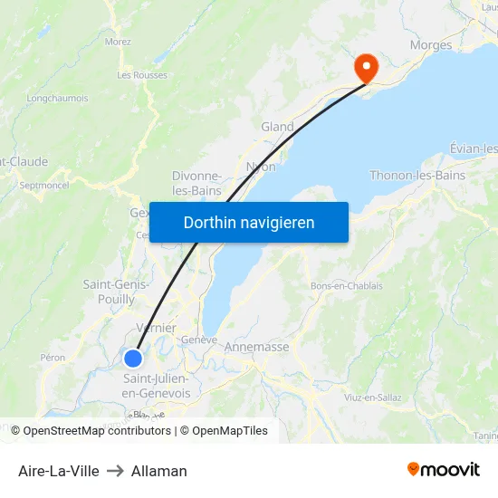 Aire-La-Ville to Allaman map
