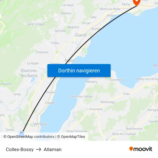 Collex-Bossy to Allaman map