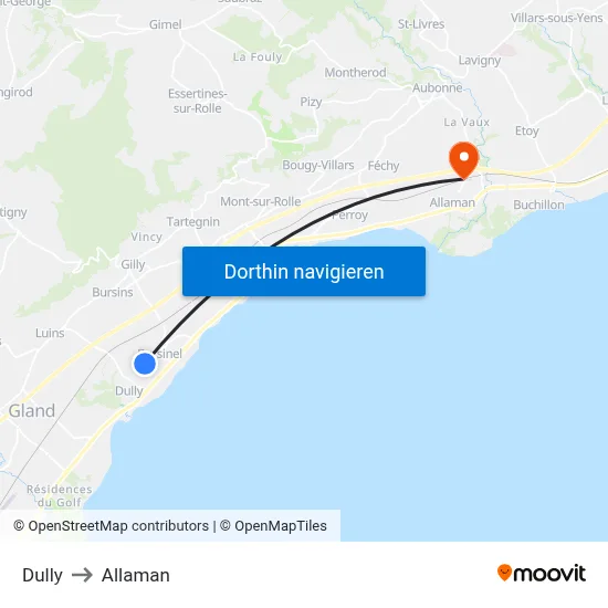 Dully to Allaman map