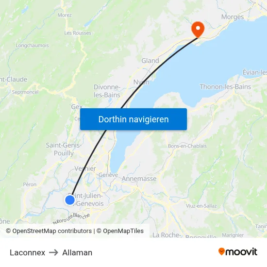 Laconnex to Allaman map
