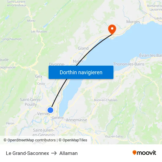 Le Grand-Saconnex to Allaman map