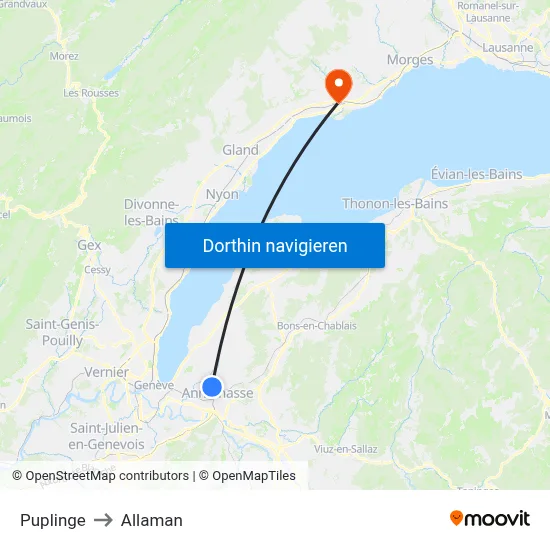 Puplinge to Allaman map