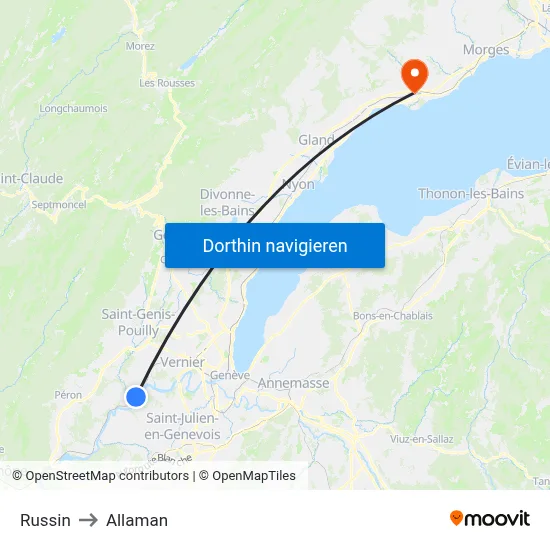 Russin to Allaman map