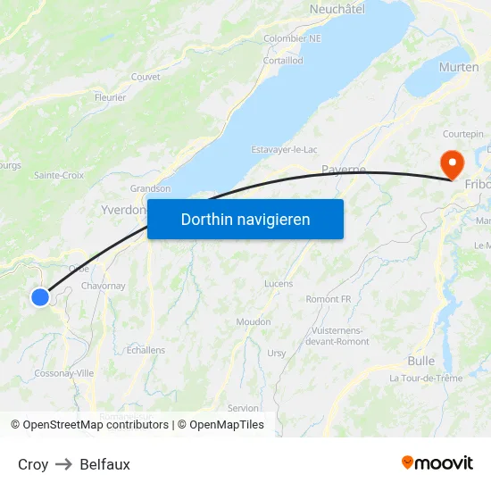 Croy to Belfaux map