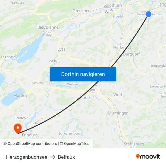 Herzogenbuchsee to Belfaux map