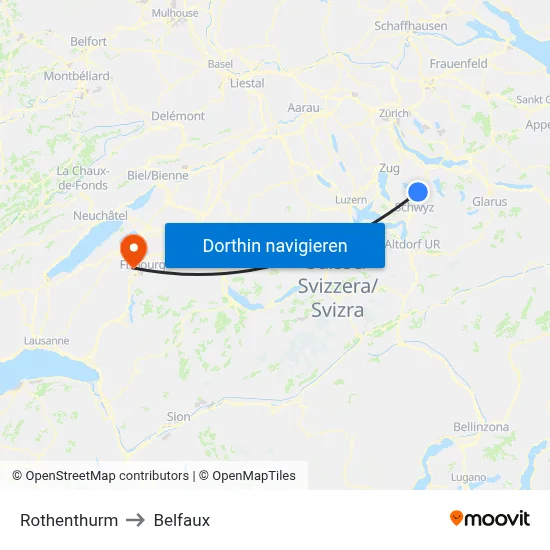 Rothenthurm to Belfaux map
