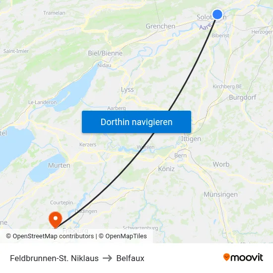 Feldbrunnen-St. Niklaus to Belfaux map