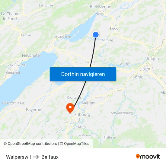 Walperswil to Belfaux map
