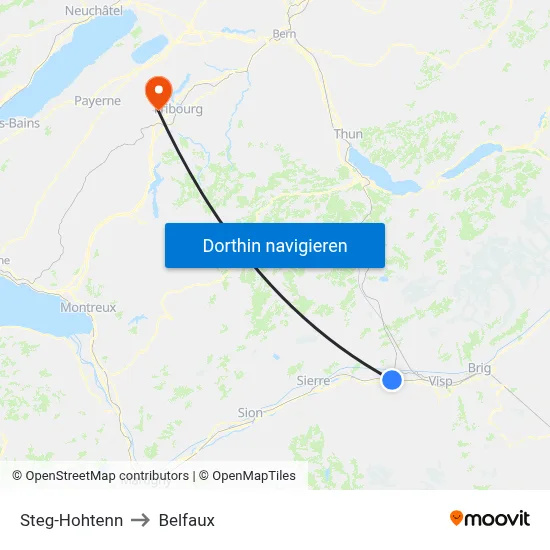 Steg-Hohtenn to Belfaux map
